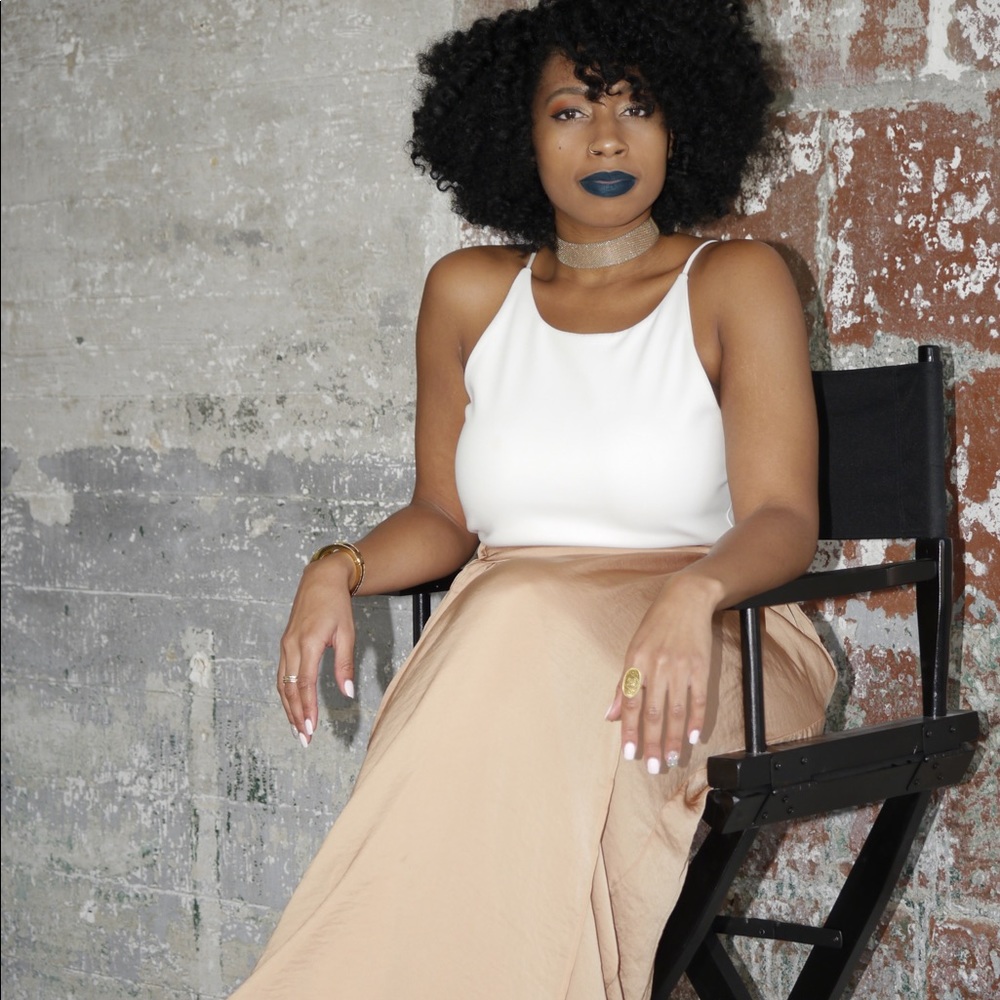 Forever 21 Satin Nude Beach maxi skirt